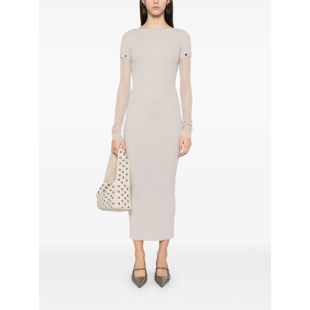 SPORTMAX Afneembare Mouwen Boothals Jurk Gray Dames