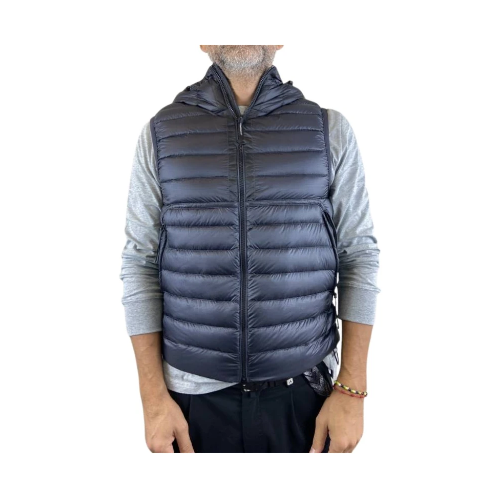 C.P. Company Navy Blauwe Puffer Vest met capuchon Blue Heren