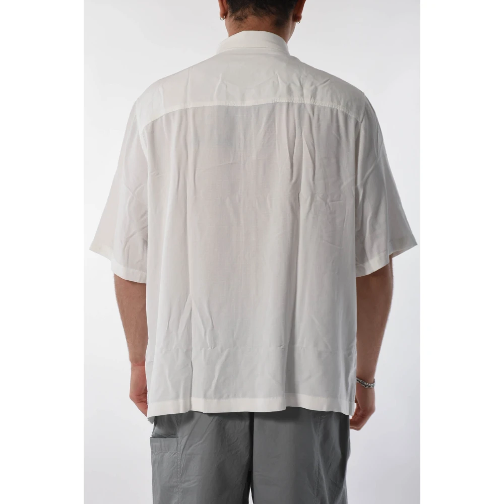 Armani Exchange Viscose Shirt met Voorknoopsluiting White Heren