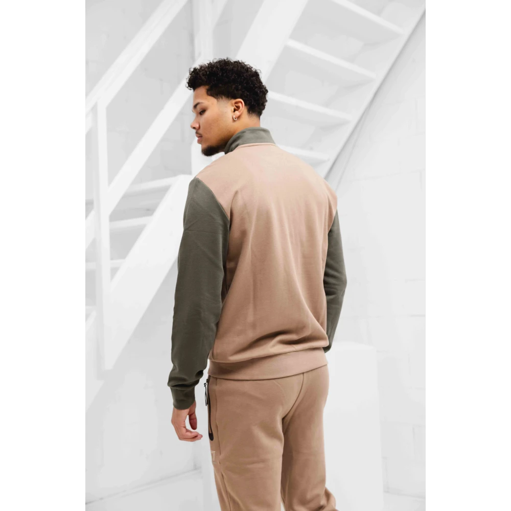 Emporio Armani Fleece Trainingspak Groen Bruin Heren Brown Heren