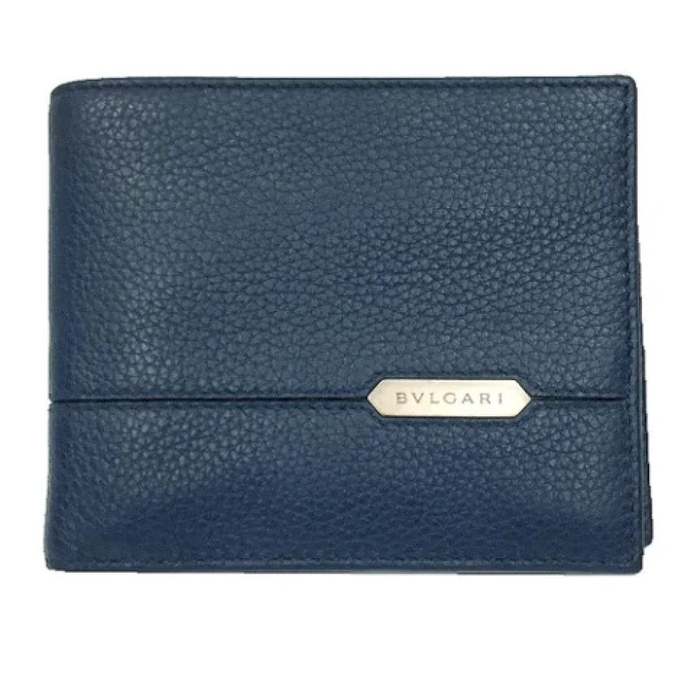 Bvlgari Vintage Pre-owned Leather wallets Blue Dames