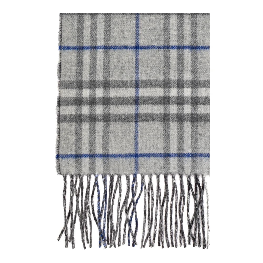 Burberry Kasjmier sjaal met franjes Gray Unisex