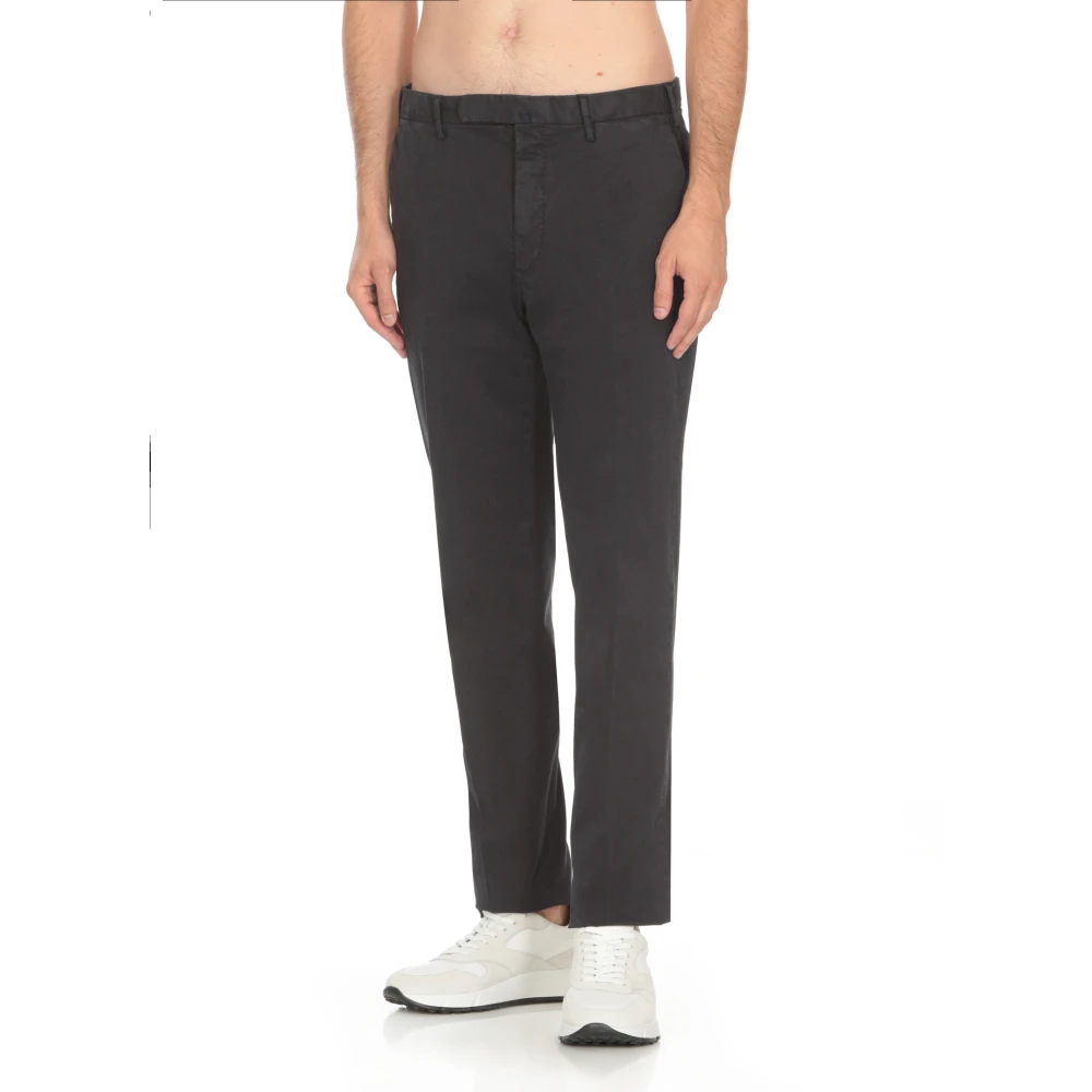 Incotex Blauwe Katoenen Broek met Zakken Blue Heren