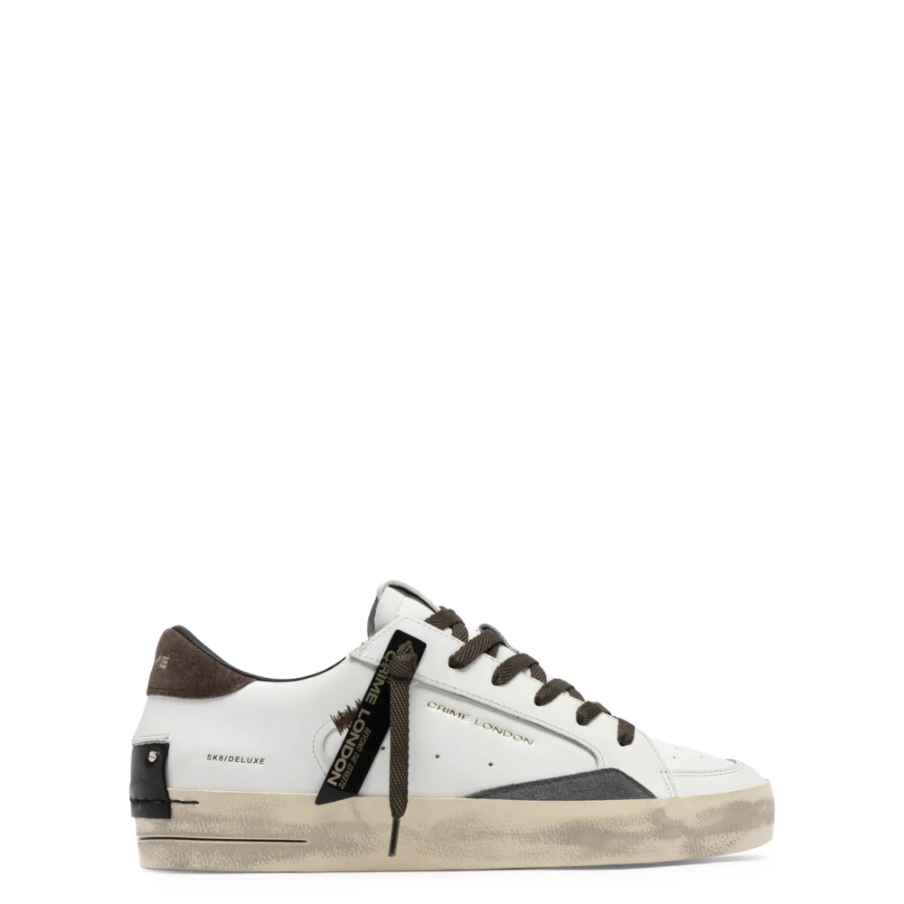Crime London Uomo Bianco Scarpe, 40 Eu, New,