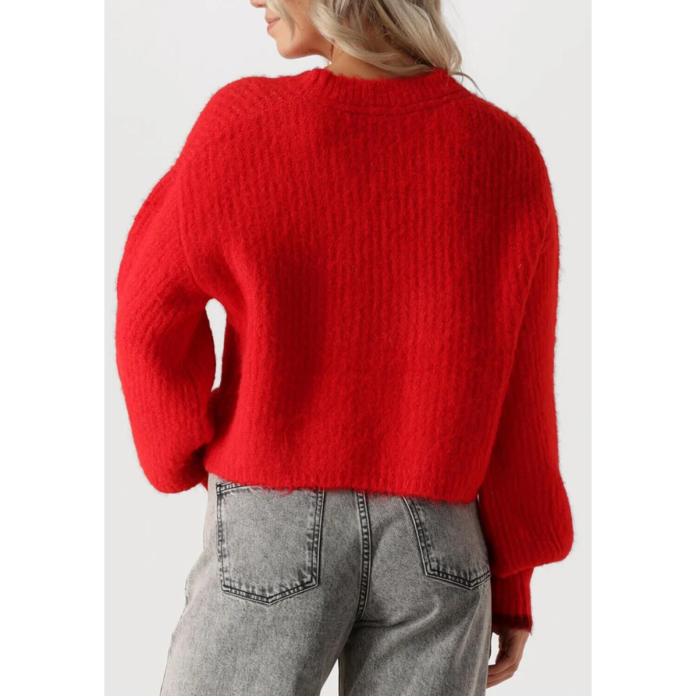 Co'Couture Rode Crop Gebreide Trui Red Dames