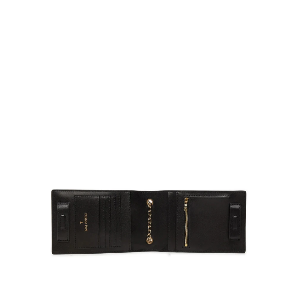PATRIZIA PEPE Elegante Zwarte Leren Clutch Tas Black Dames