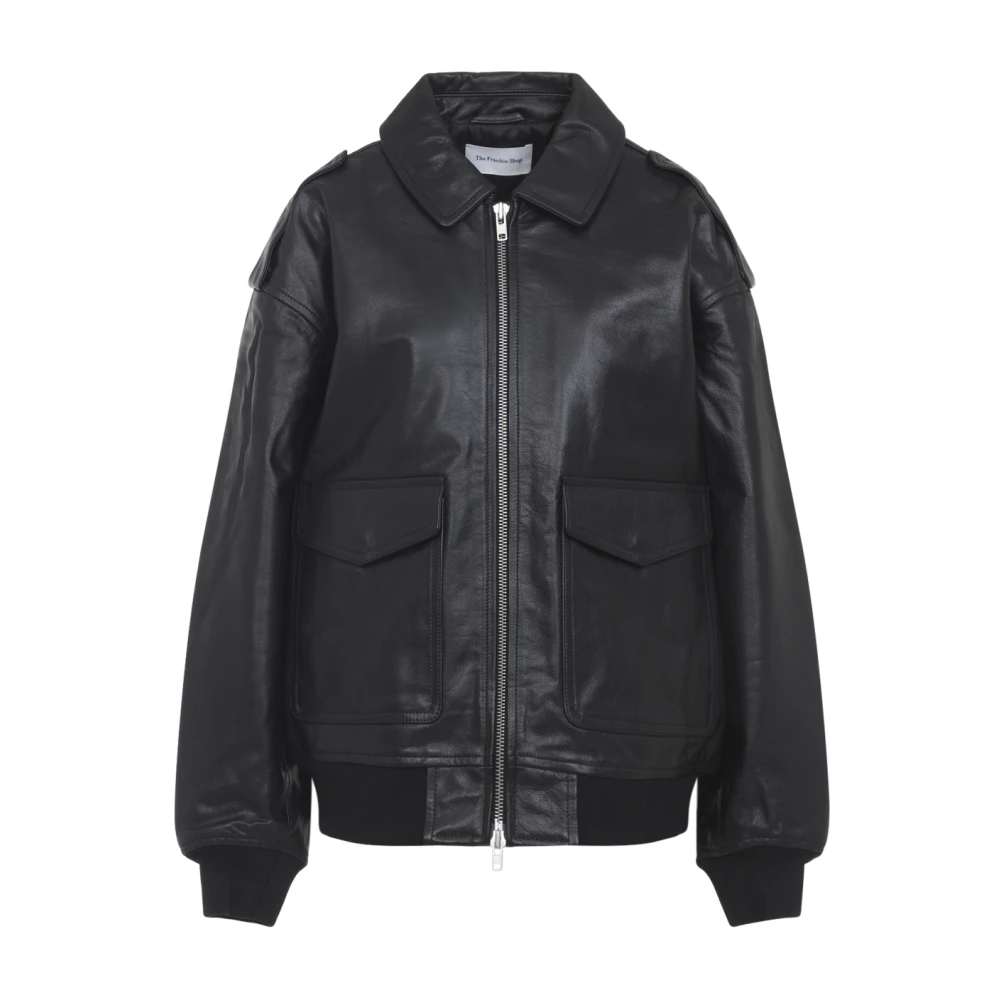 The Frankie Shop Black Viper Leather Jacket - Female - Leather Jackets - Xs - Jackets