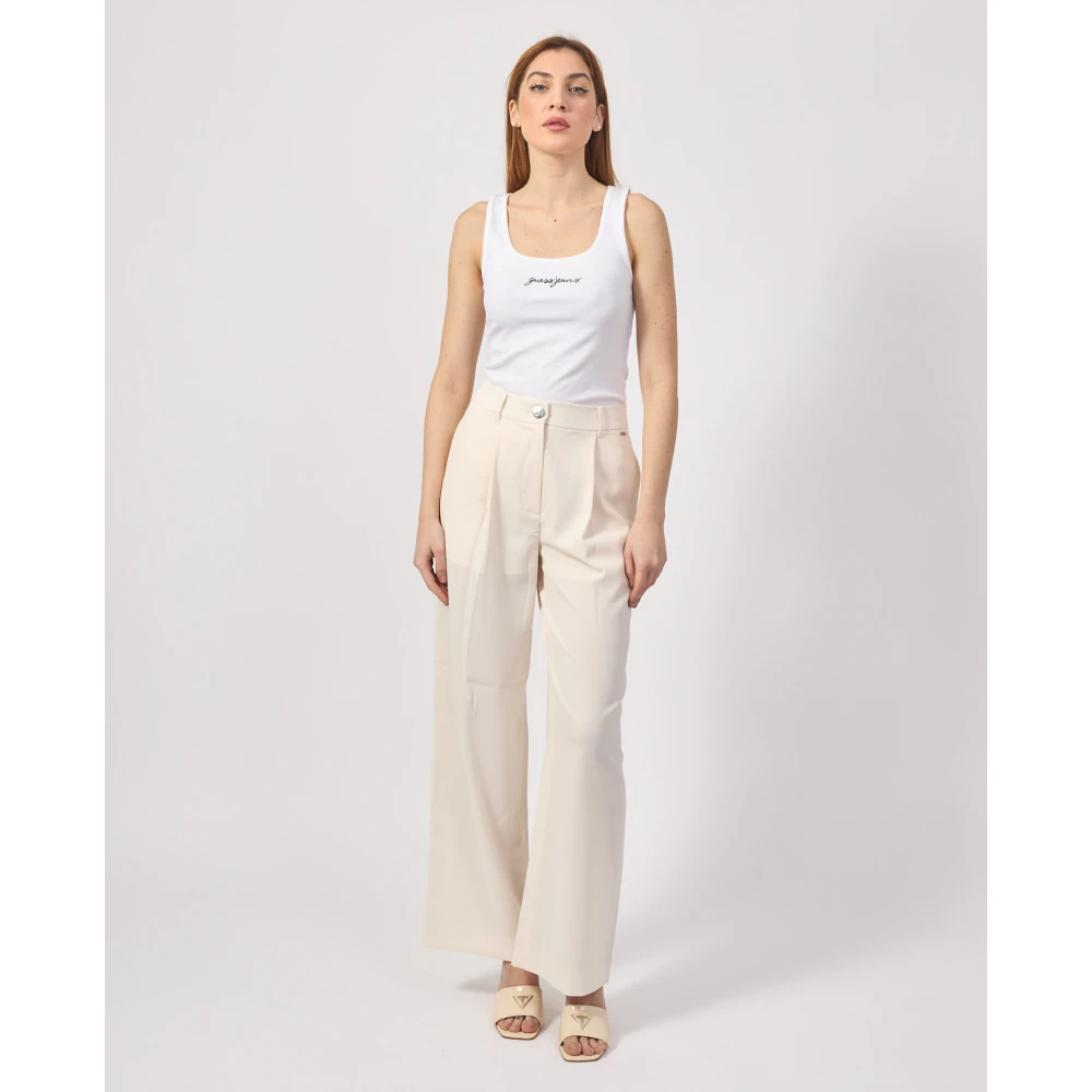 Armani Exchange Beige Formele Straight Leg Broek Beige Dames