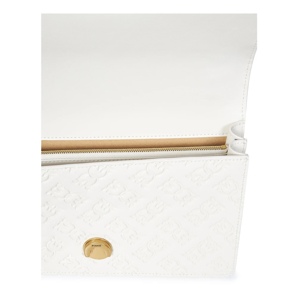 pinko Love Birds Diamond Cut Schoudertas White Dames