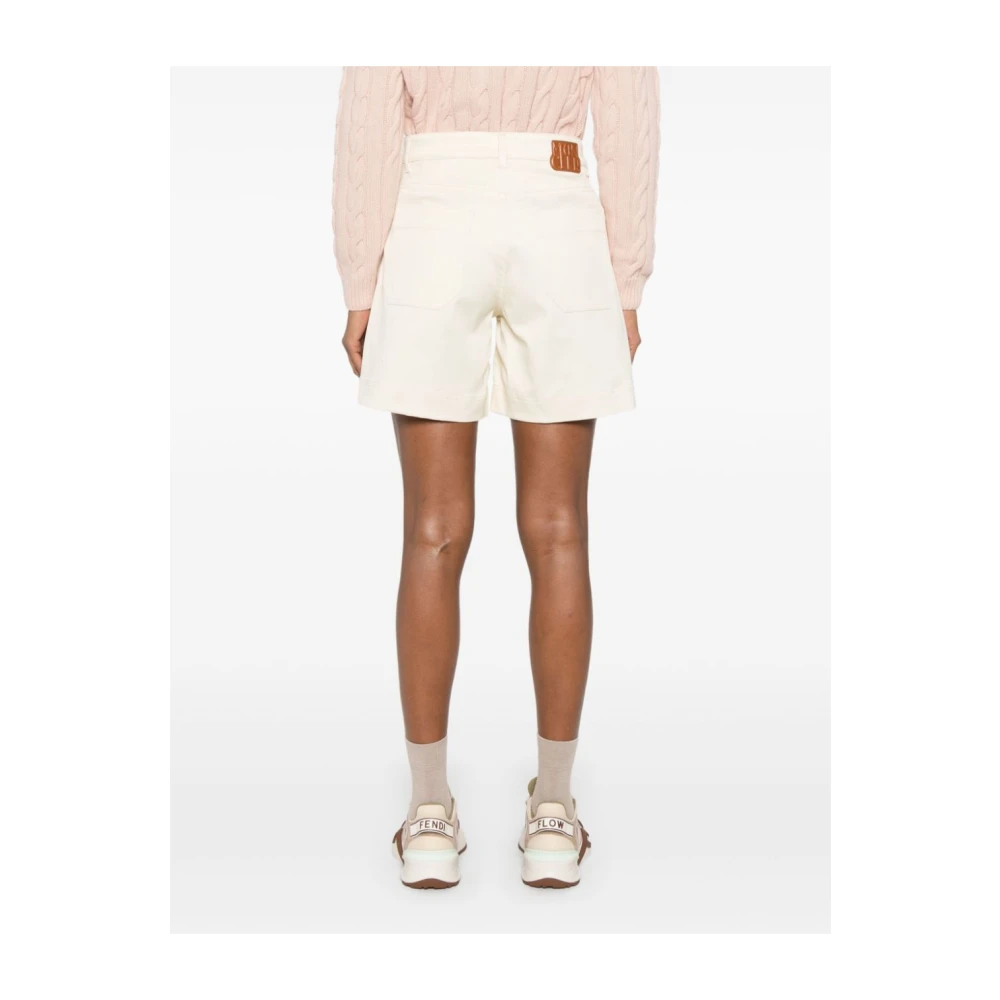 Moncler Witte Shorts met Verborgen Rits White Dames