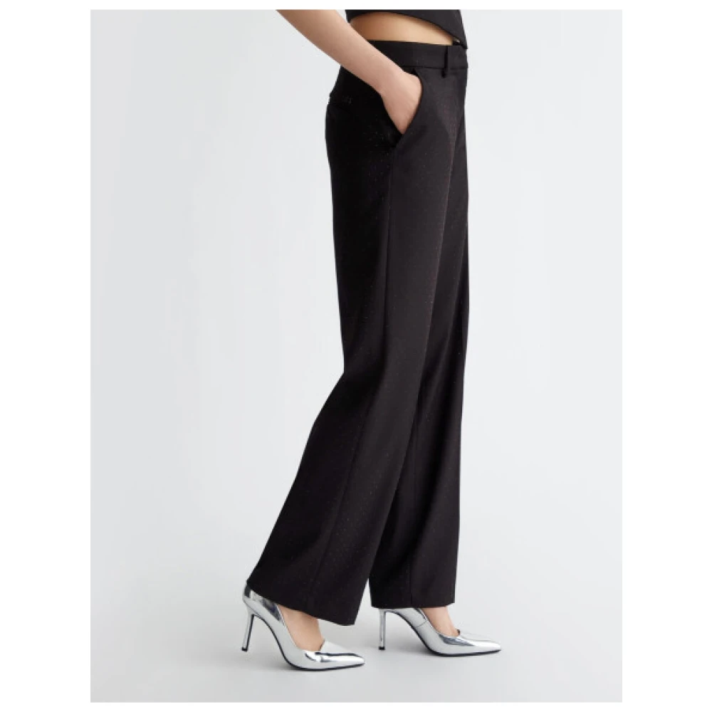Liu Jo Zwarte Chino Broek met Rechte Snit Black Dames