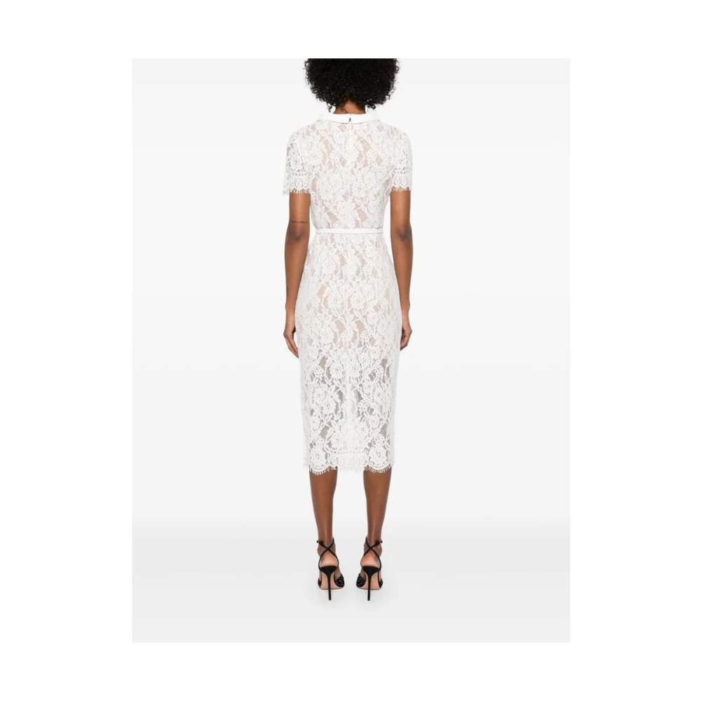Self Portrait Witte Jurk met Kristalknoop en Riem White Dames