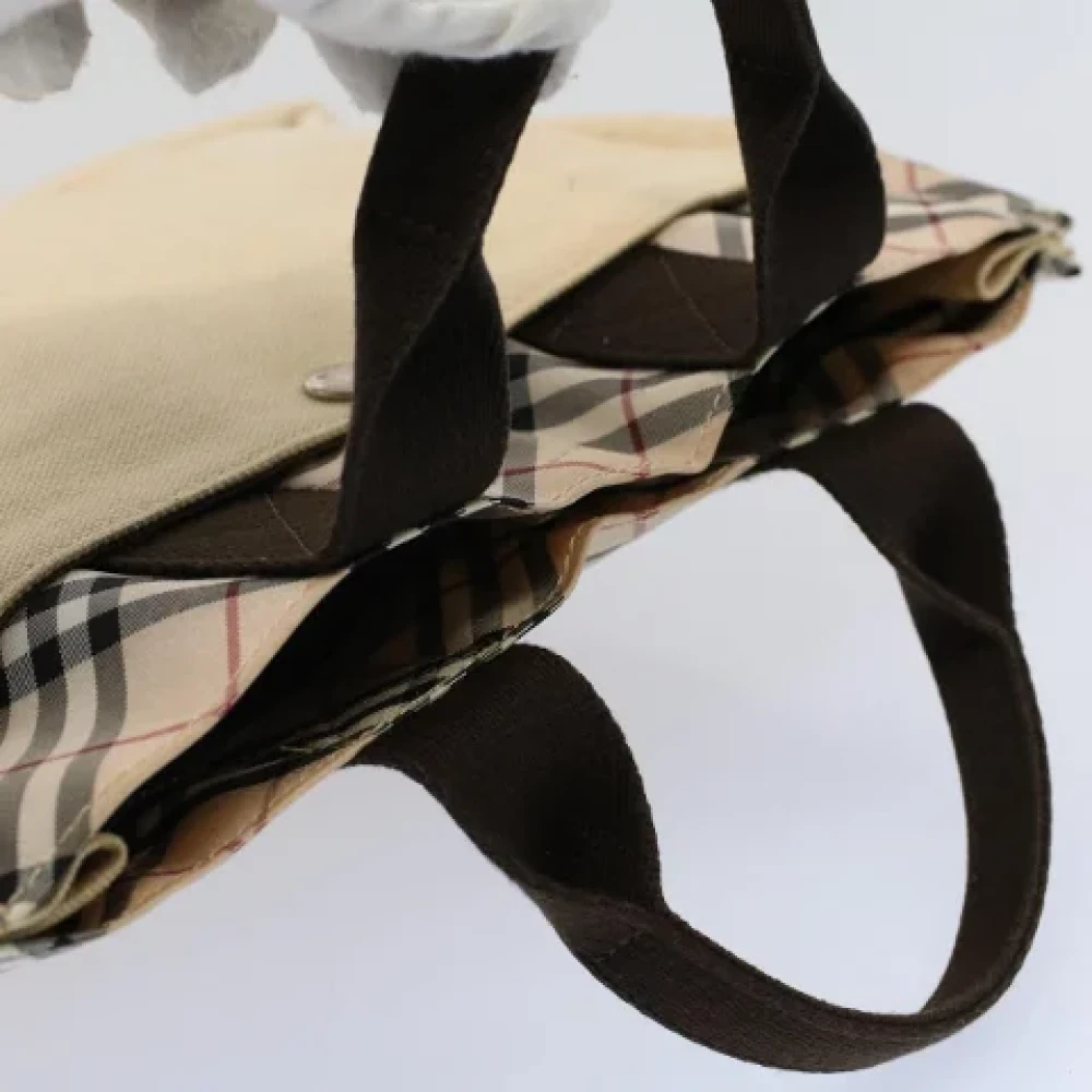 Burberry Vintage Pre-owned Canvas handbags Beige Dames