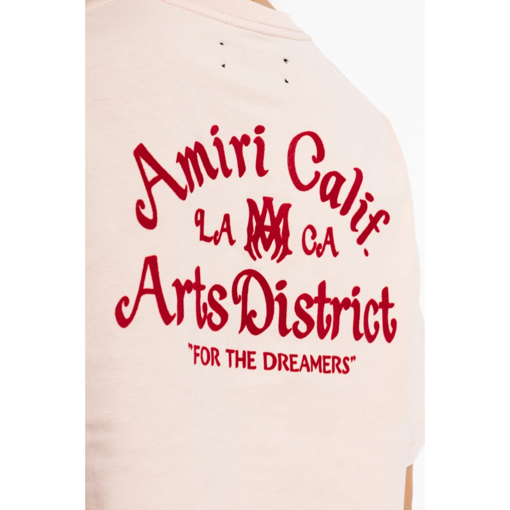 Amiri Gestreept T-shirt Pink Dames