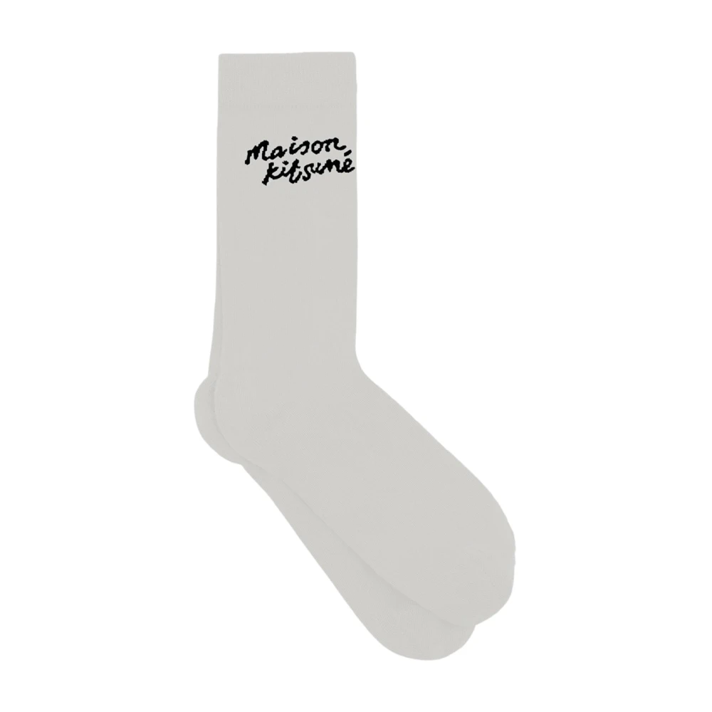Maison Kitsuné Katoenen Logo Sok White Unisex