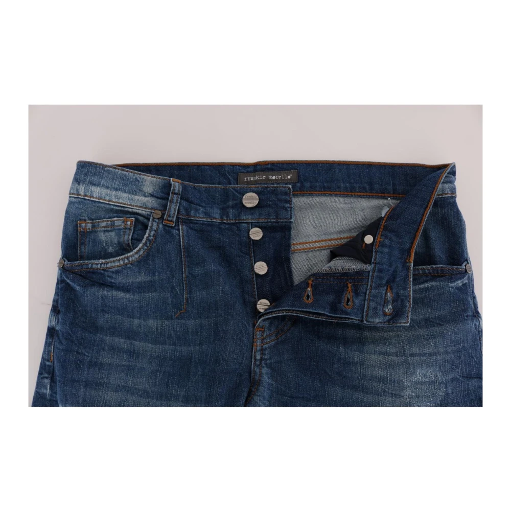 Frankie Morello Blauwe Wash Slim Fit Jeans Blue Heren