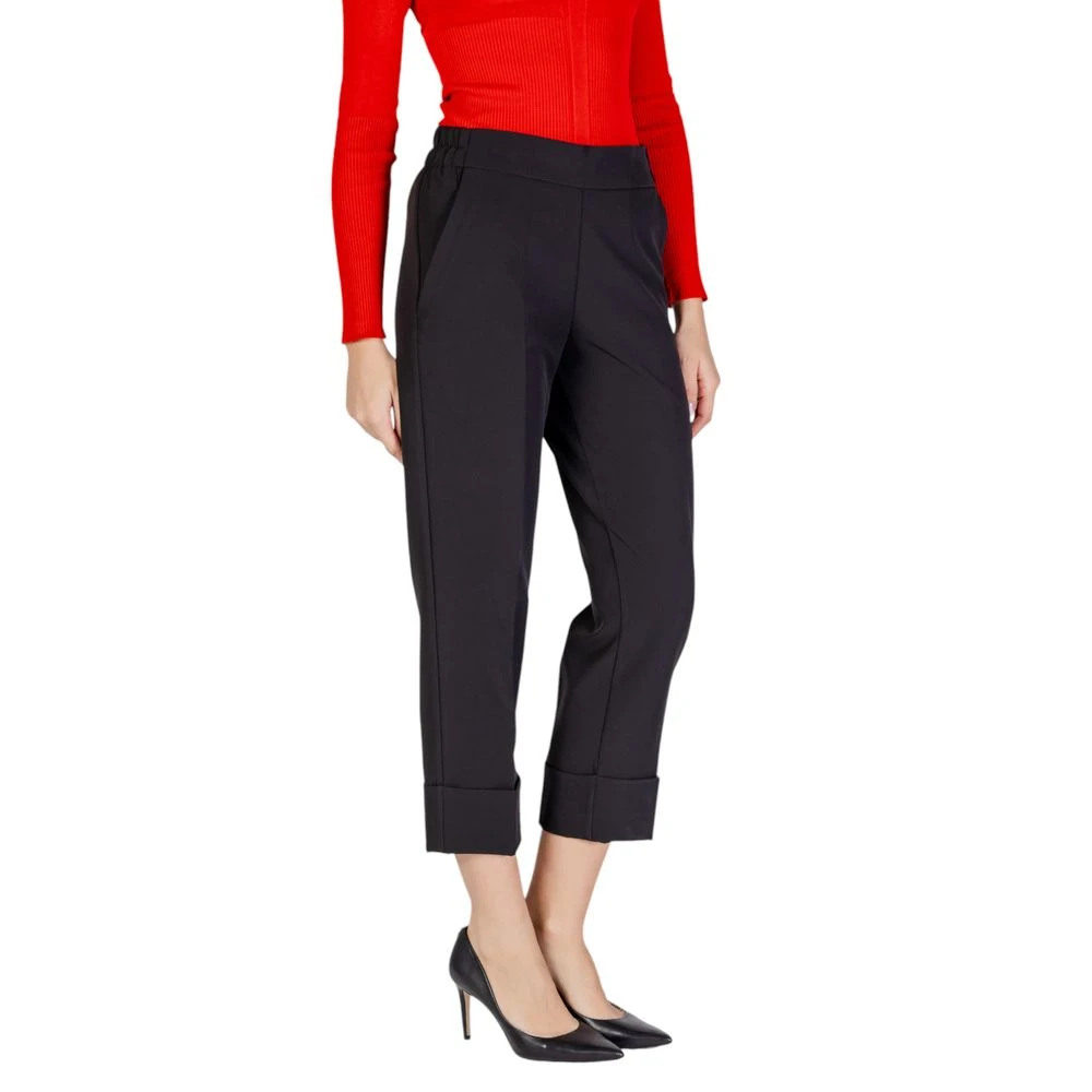 Sandro Ferrone Zwarte Polyester Jeans & Broek Black Dames