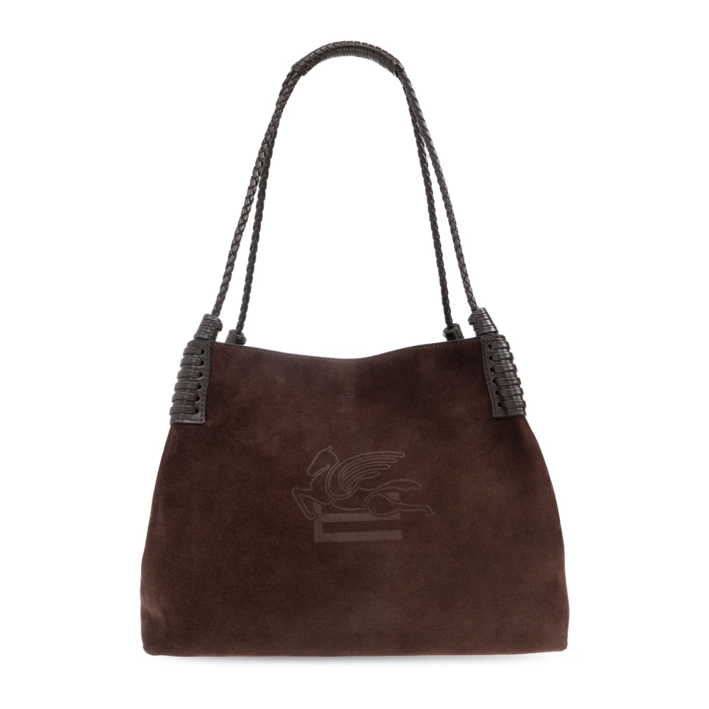 Etro Women's Brown Tote Bags, One Size, Suede Shoulder Bag