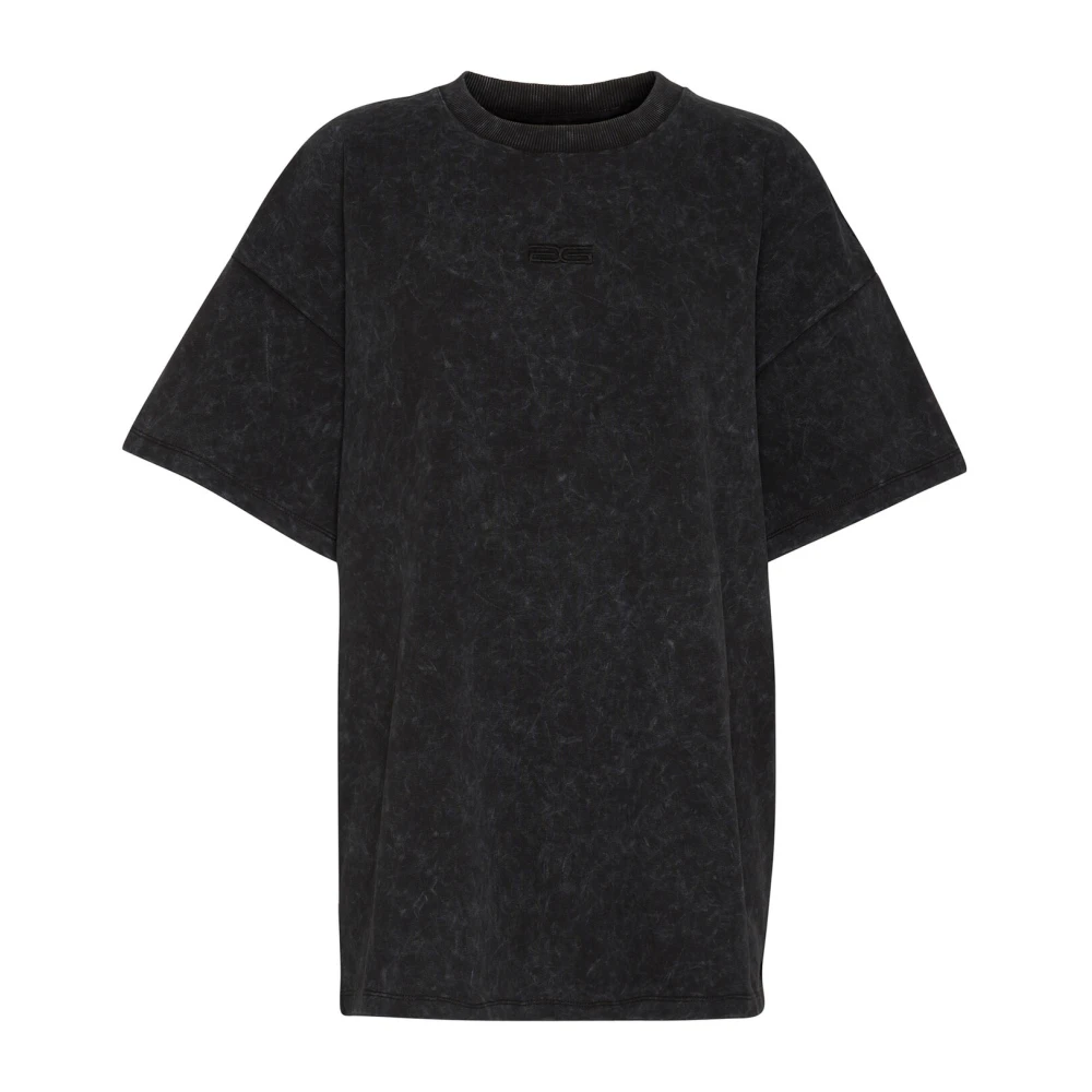 Gestuz Zwart Gewassen Oversized Tee Top Black Dames
