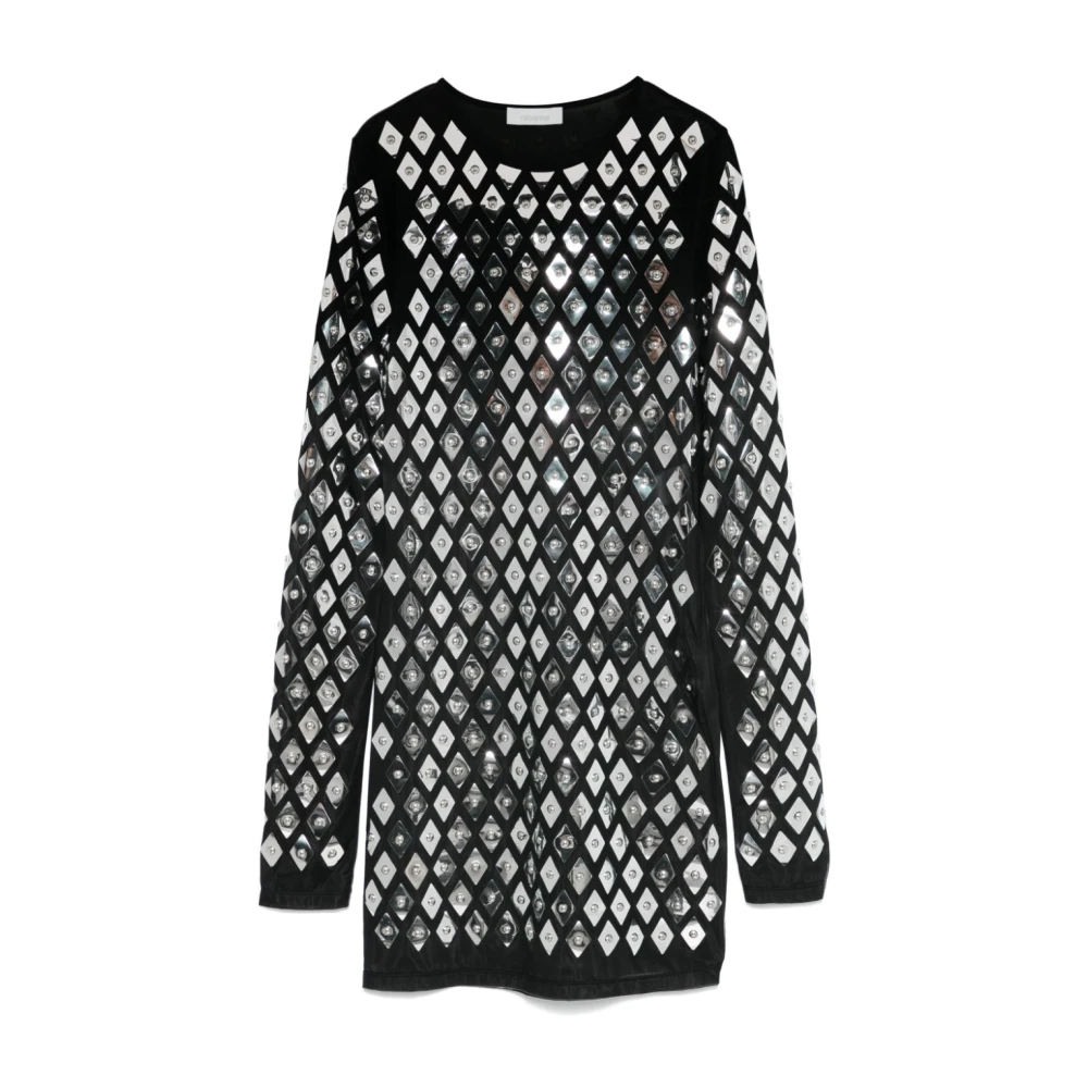 Paco Rabanne Zwarte Feestjurk met Metalen Details Black Dames