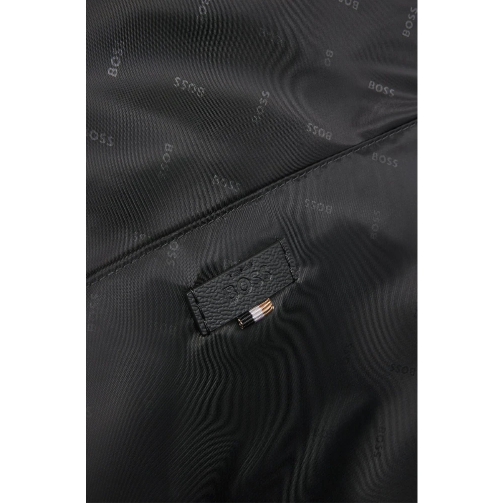 Boss Zwarte Rugzak van Kunstleer met Monogram Zak Black Heren