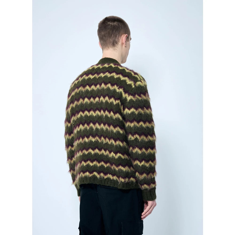 Brain Dead Zig Zag Wolmix Vest Green Heren