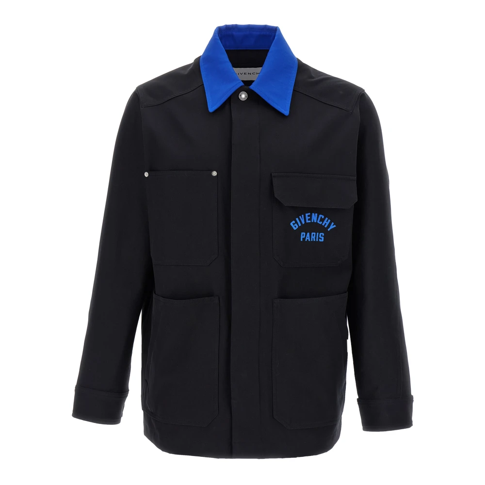 Givenchy Men's Blue Light Jackets, L, Overshirt