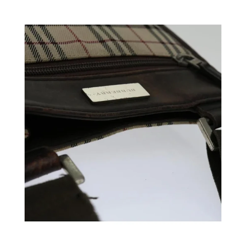 Burberry Vintage Pre-owned Cotton shoulder-bags Beige Dames