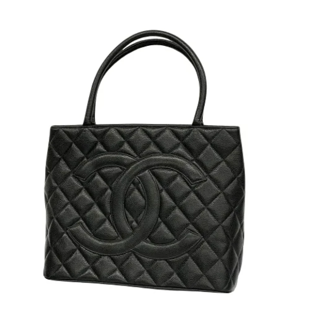 Chanel Vintage Pre-owned Leather totes Black Dames