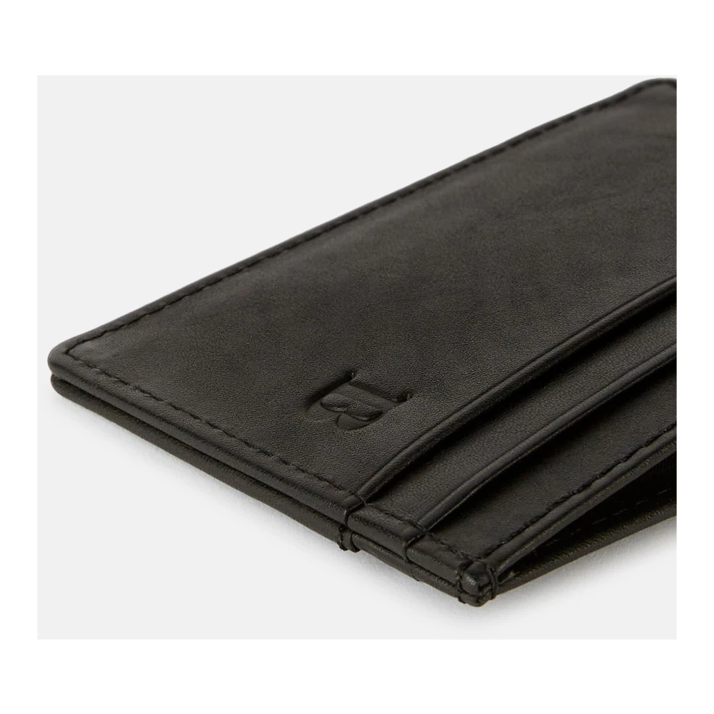 Boggi Milano Creditcardhouder van Leder Black Heren