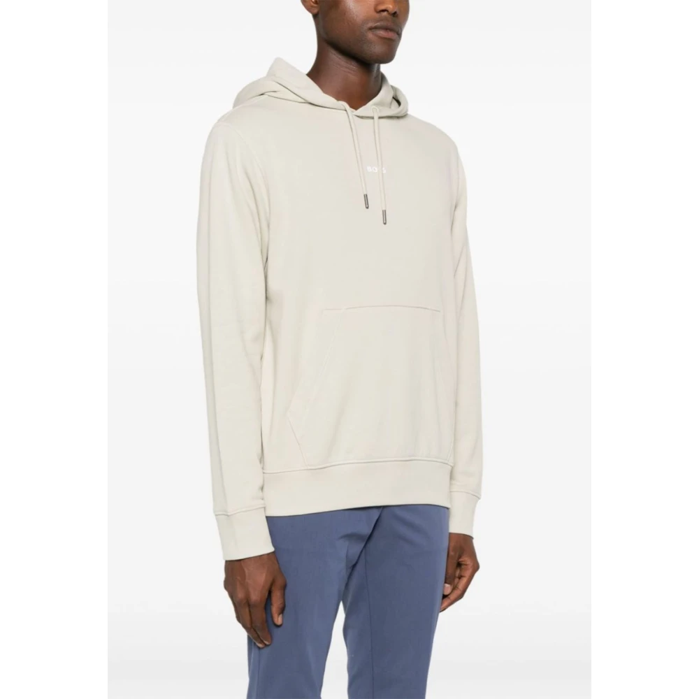 Hugo Boss Heren Hoodie We_Calcehood Beige Heren