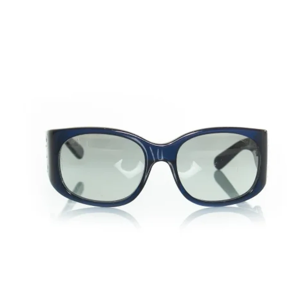 Chanel Vintage Pre-owned Fabric sunglasses Blue Dames