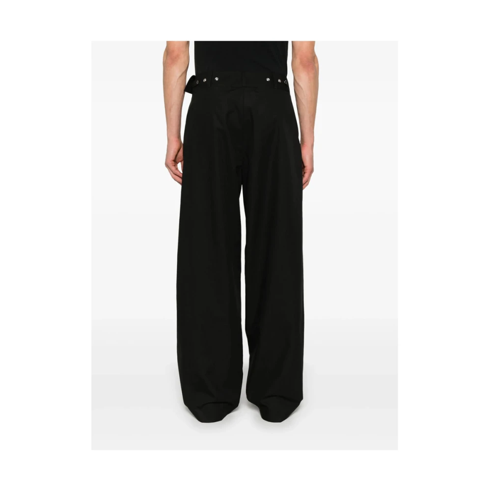 Kiko Kostadinov Zwarte Broek met Verborgen Voorknoop Black Heren