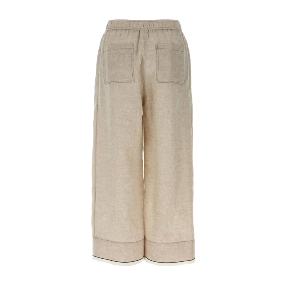 BRUNELLO CUCINELLI Juta Linnen Broek Beige Dames