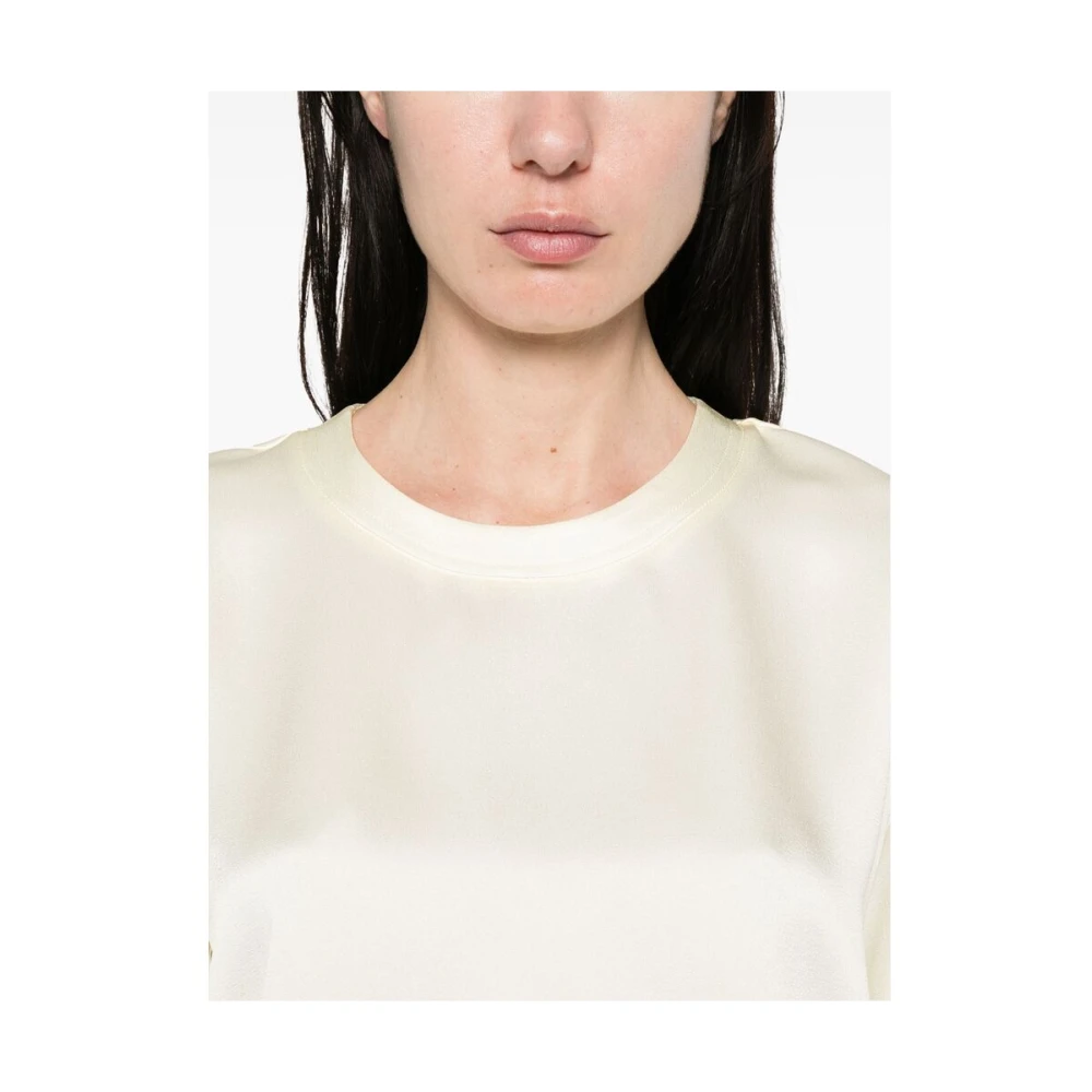 Forte Ivoor Wit Ronde Hals T-shirt Beige Dames