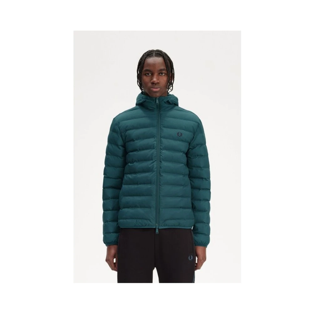 Fred Perry Thermische Ripstop Hoodie Jas Green Heren