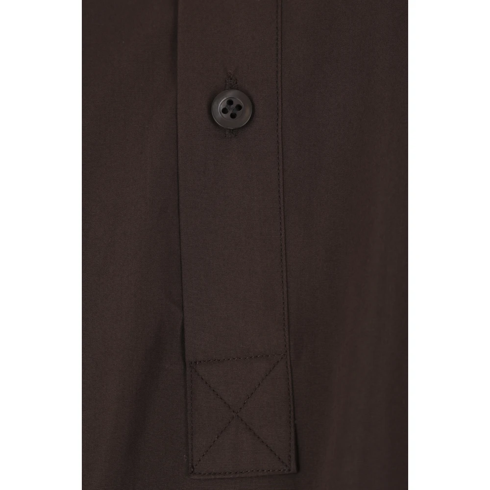 Dries Van Noten Donkerbruine Katoenen Popeline Overhemd Brown Dames