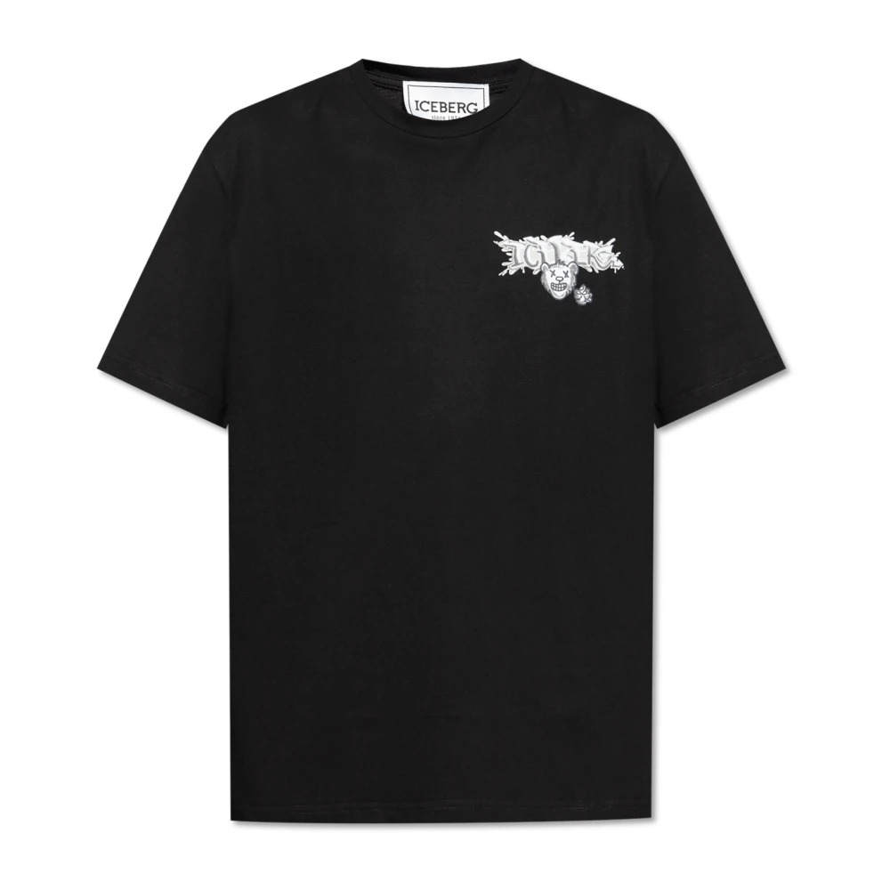 Iceberg T-shirt met logo Black Heren