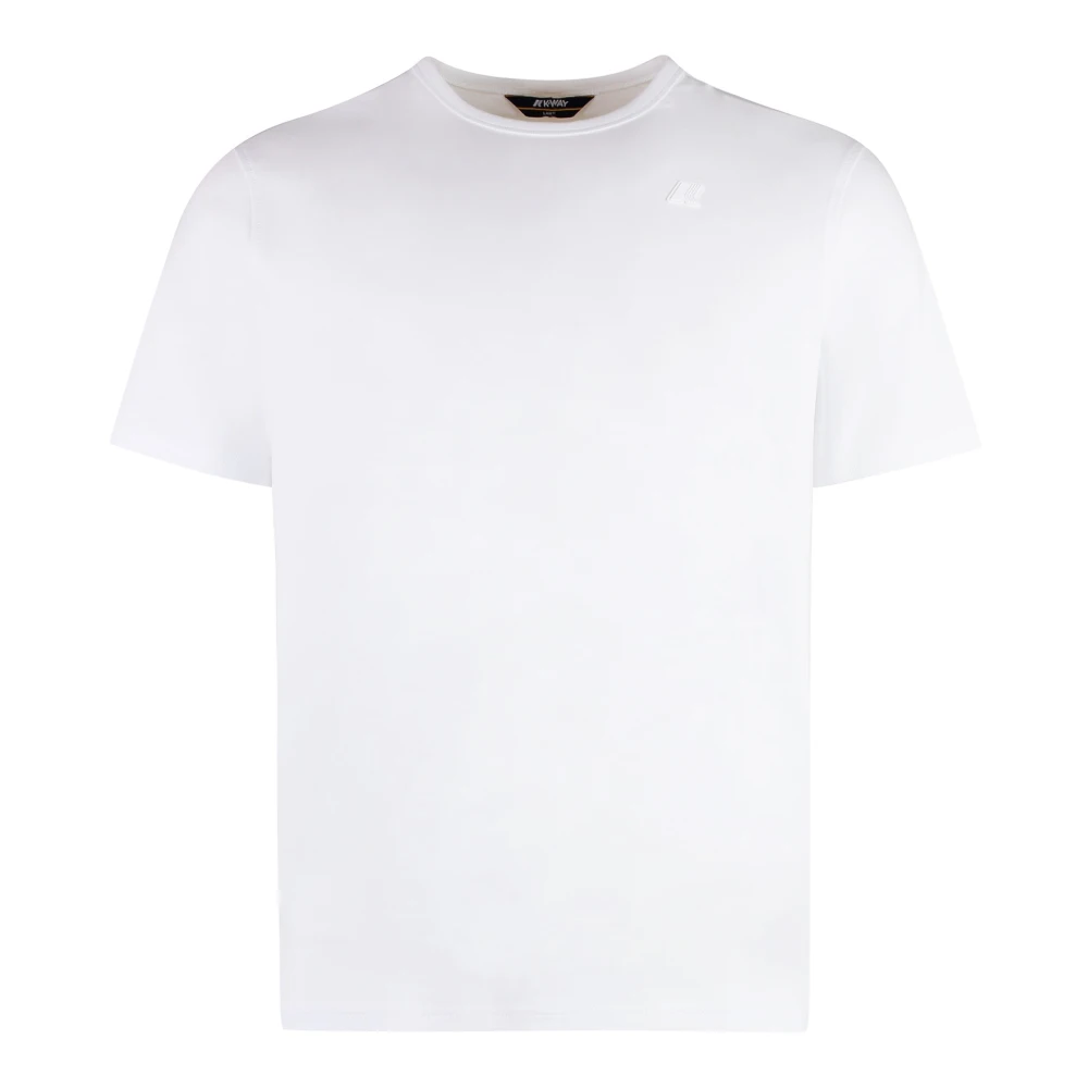 K-Way Men's White Adame Cotton Crew-Neck T-Shirt - T-Shirts - Xl - Tops