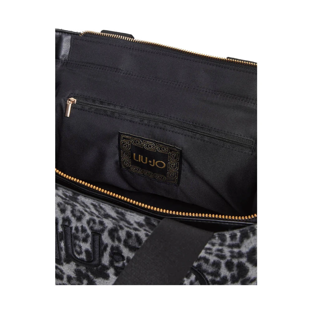 Liu Jo Elegante Zwarte Handtas met Gouden Details Black Dames