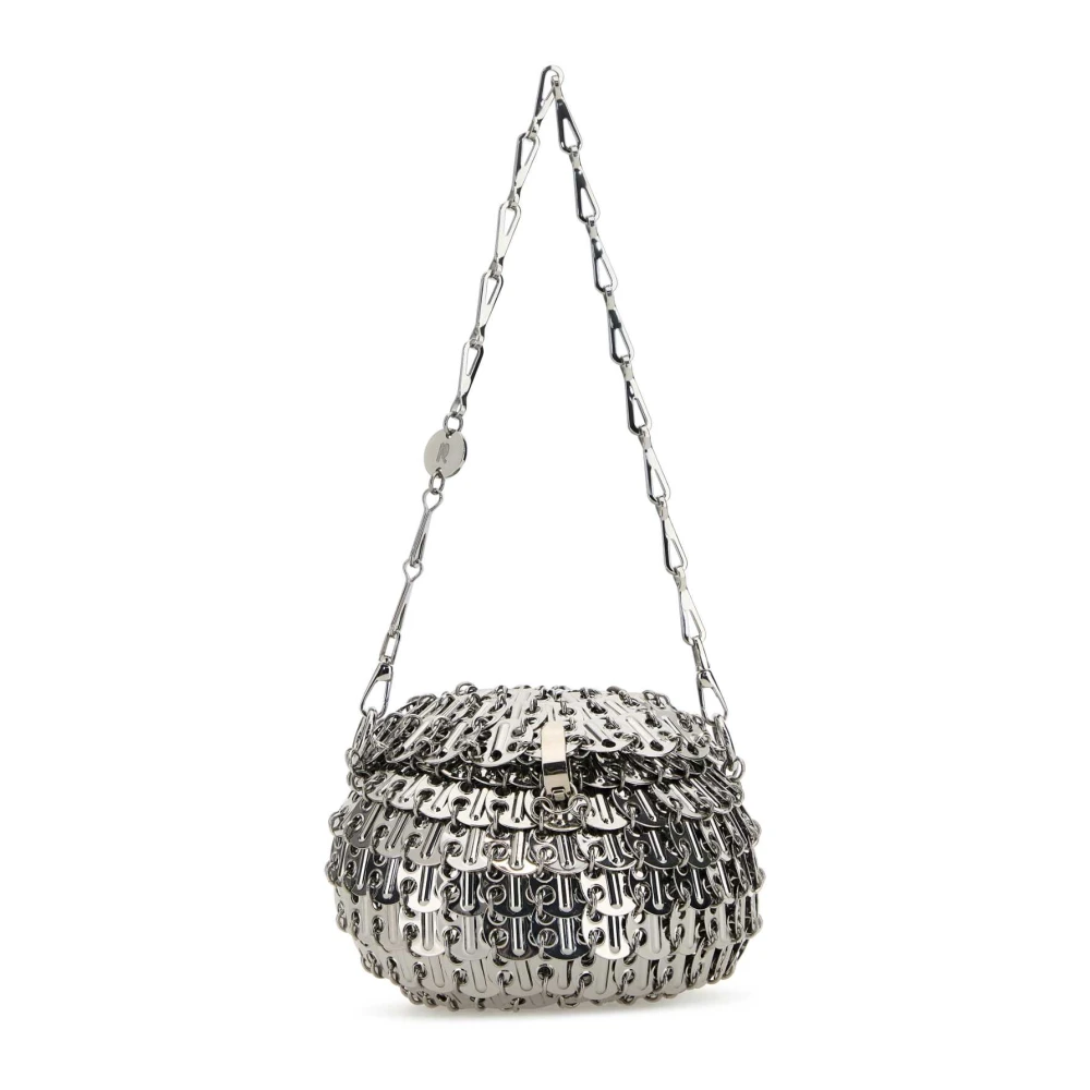 Rabanne Women's Gray Shoulder Bags, One Size, Silver Mesh Shoulder Bag