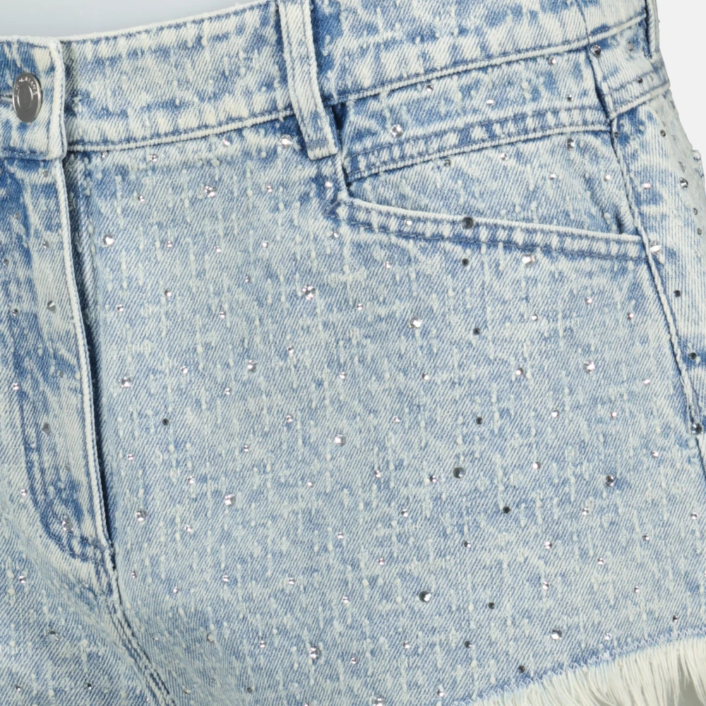 IRO Denim Shorts met Strass Details Blue Dames
