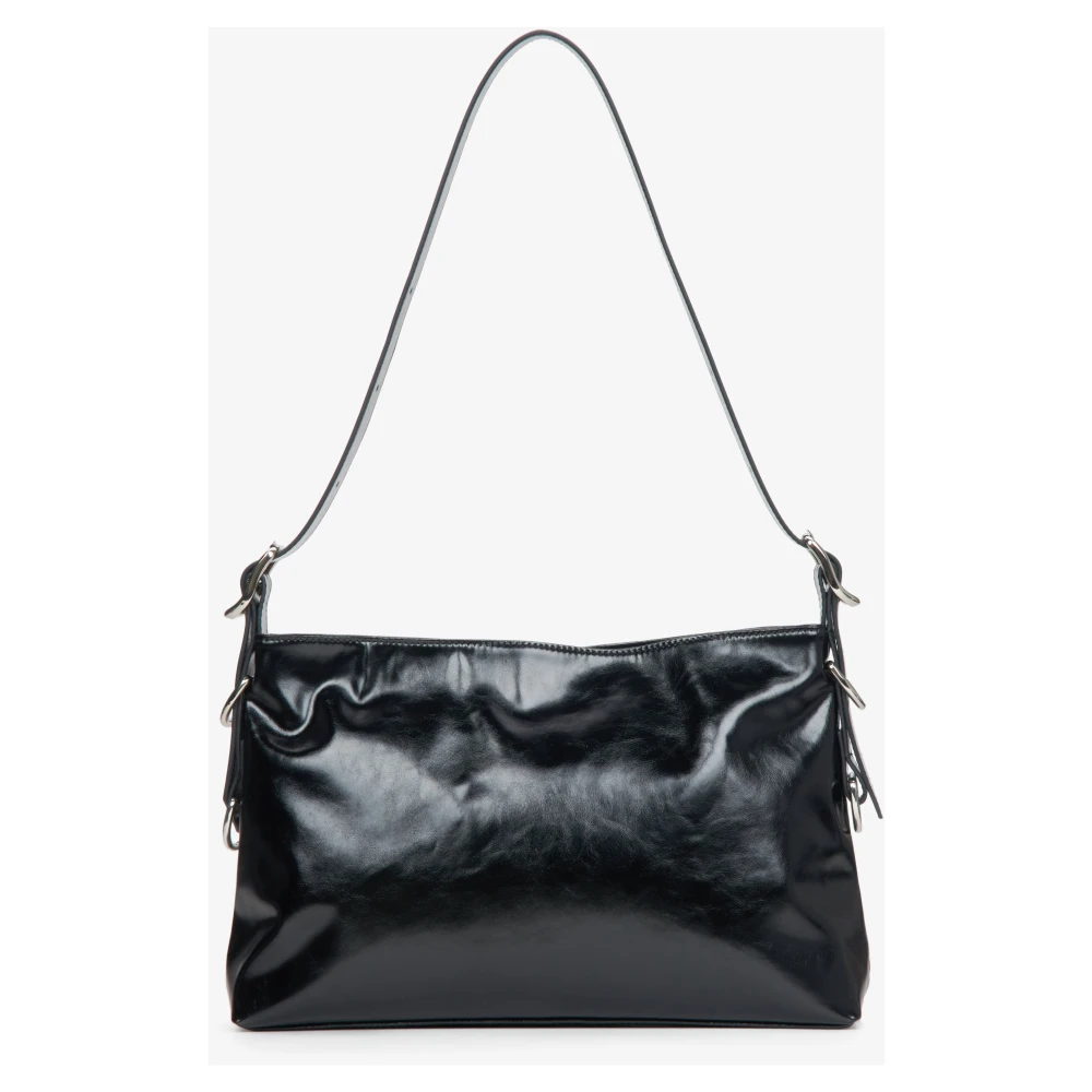 Estro Zwarte Schoudertas voor Vrouwen met Zilveren Ketting Er00114933 Black Dames