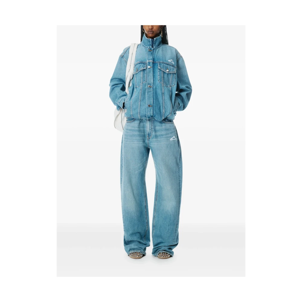 alexander wang Lichtblauwe Knoopsluiting Buitenkleding Blue Dames