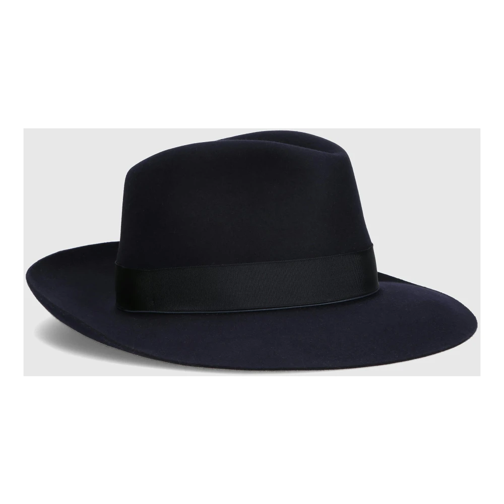 Borsalino Vilt Breedgerande Hoed Blue Heren