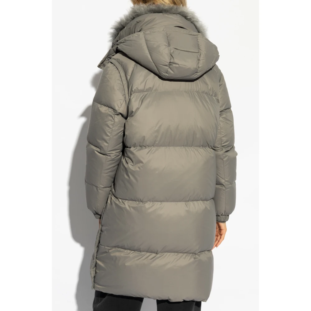 Yves Salomon Donsjas met bontkraag Gray Dames