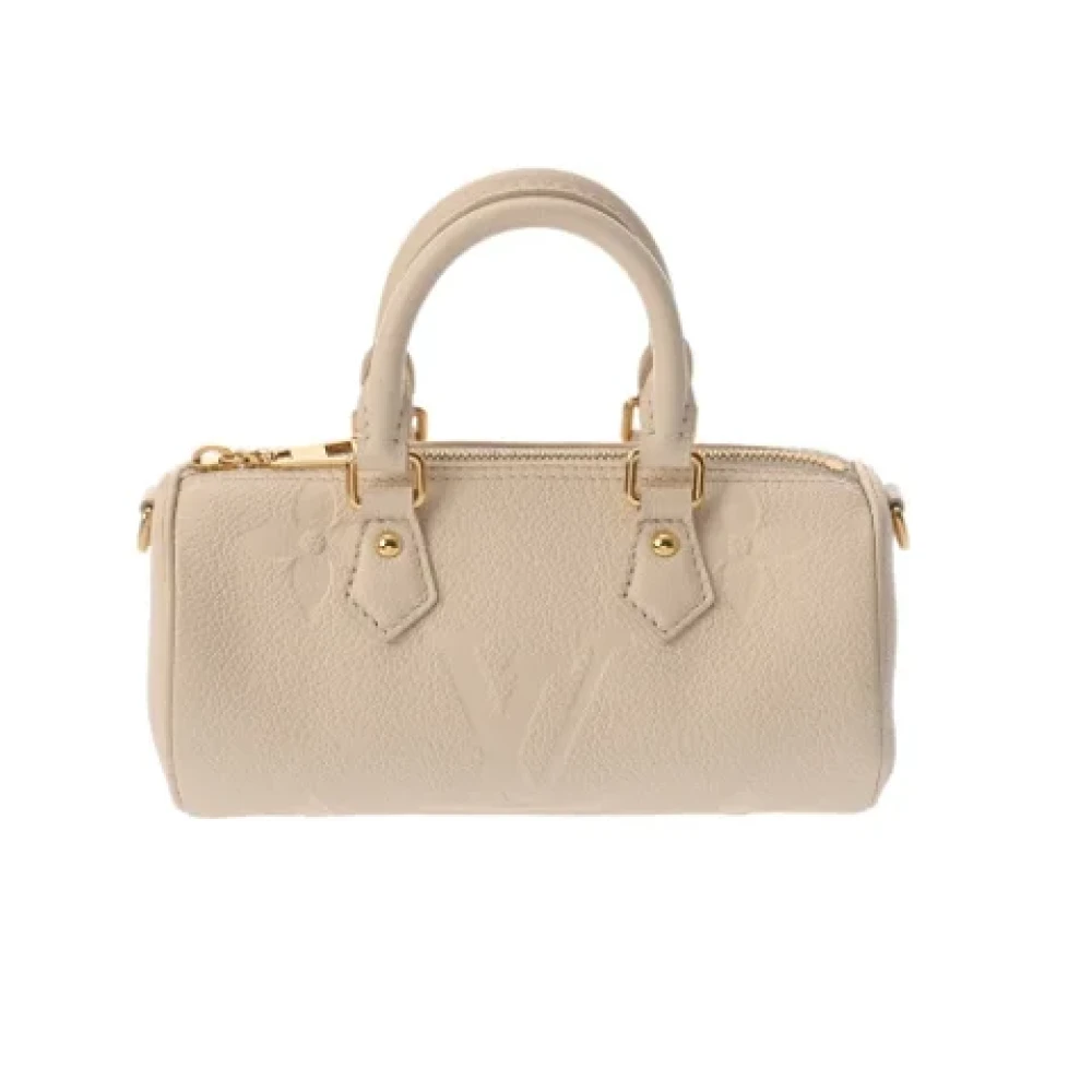 Louis Vuitton Vintage Pre-owned Leather handbags Beige Dames
