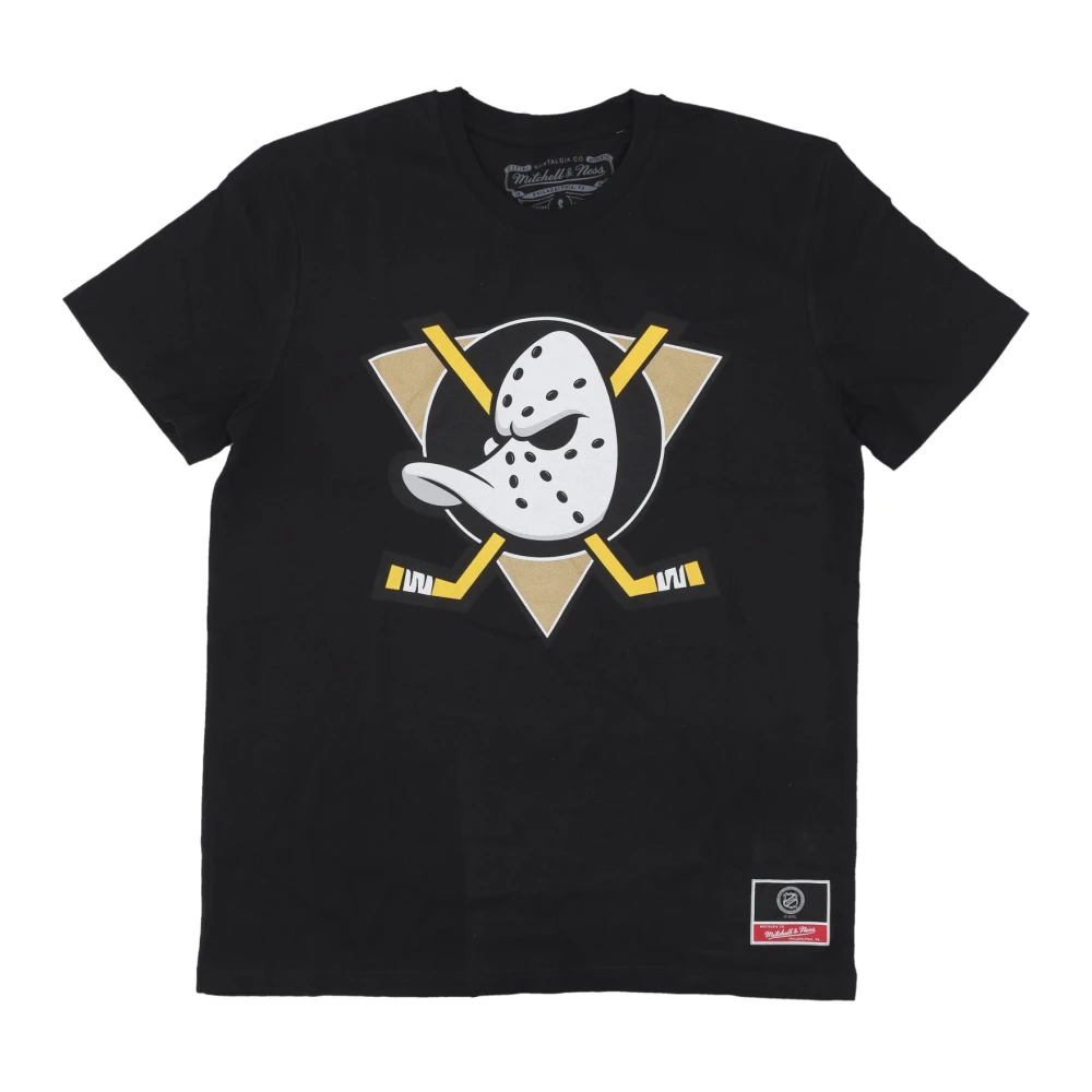 Mitchell & Ness Anaheim Ducks Logo Tee Zwart Black Heren