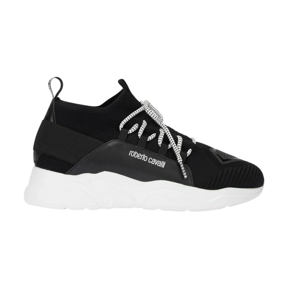 Roberto Cavalli Snör Slip-On Sneakers Black, Herr