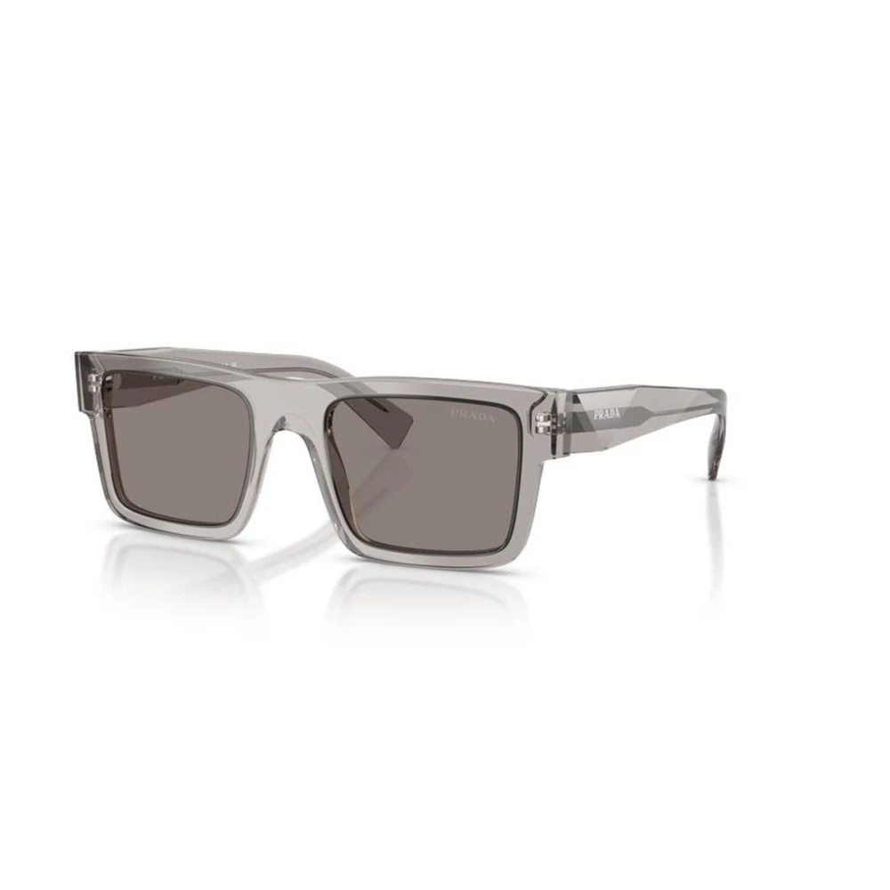 Prada Men's Gray Rectangular Sunglasses